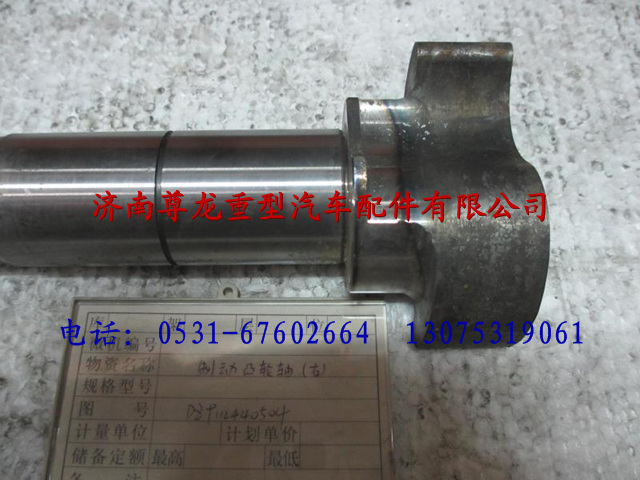 DZ9112440504,陜汽漢德車橋制動凸輪軸（右）,濟南尊龍(原天盛)陜汽配件銷售有限公司