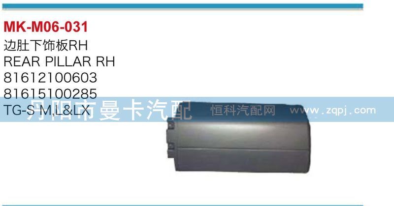 邊肚下飾板81612100603，81612100602/81612100603