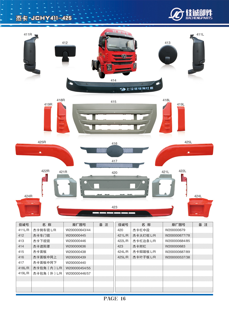 紅巖杰卡面板中網(wǎng)，下W200000440/W200000440