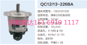 濰柴226B發動機轉向齒輪泵液壓泵轉向泵助力泵/1003187335