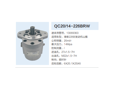 QC20/14-226BRW,動力轉(zhuǎn)向齒輪泵,濟(jì)南泉達(dá)汽配有限公司