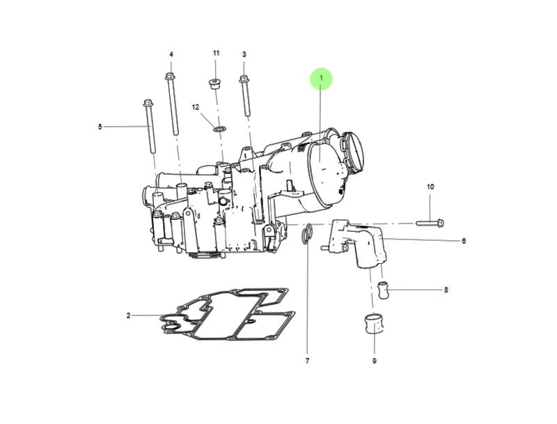 重汽汕德卡MC11 MC13 動力發動機機油冷卻系統 201V05005-3001 機油散熱器殼/201V05005-3001 機油散熱器殼