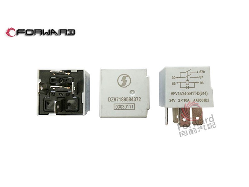 SHACMAN X3000  車身電器系統 DZ97189584372  繼電器（10A×2）/DZ97189584372  繼電器（10A×2）