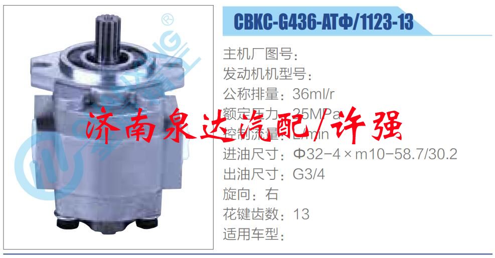 轉向液壓油泵總成/轉向泵總成/助力泵總成/CBKC-G436-ATΦ-1123-13