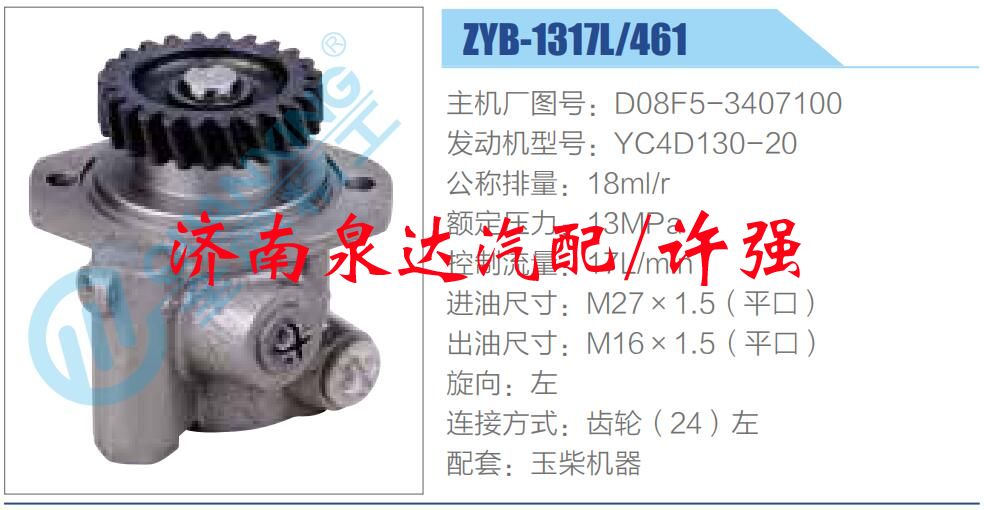 轉向液壓油泵總成/轉向泵總成/助力泵總成/D08F5-3407100