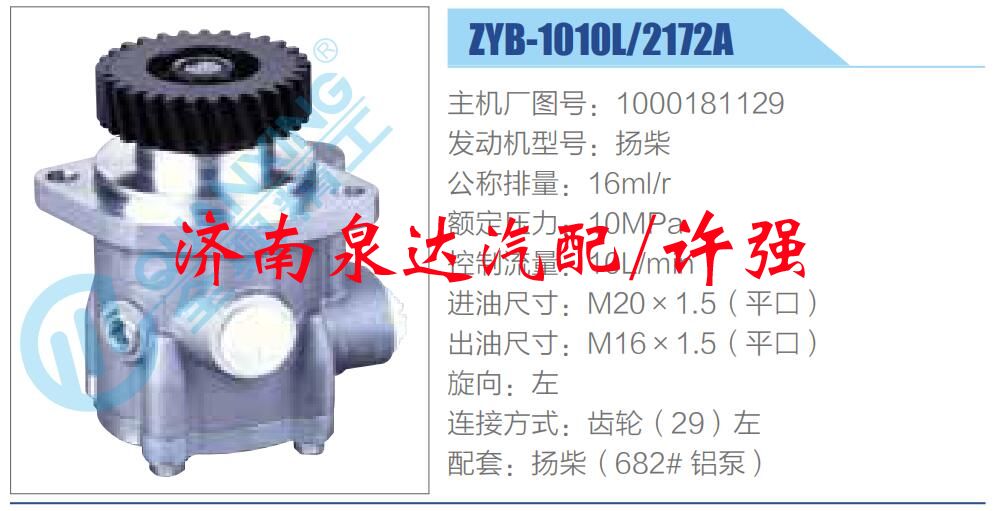 轉向液壓油泵總成/轉向泵總成/助力泵總成/1000181129